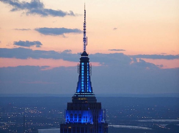 Empire State Building Blue